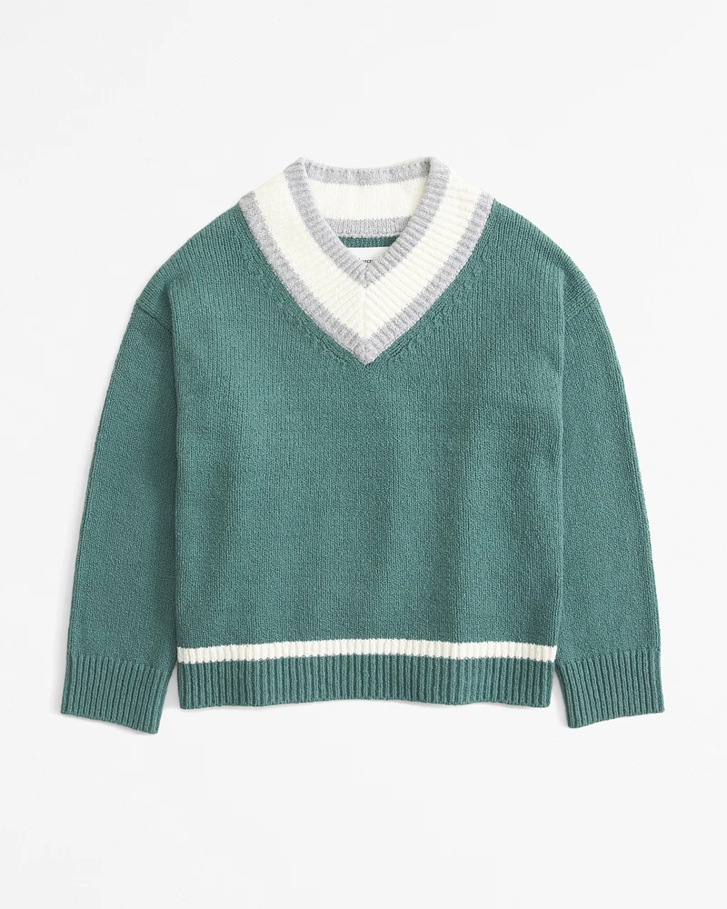 Textural V-Neck Sweater