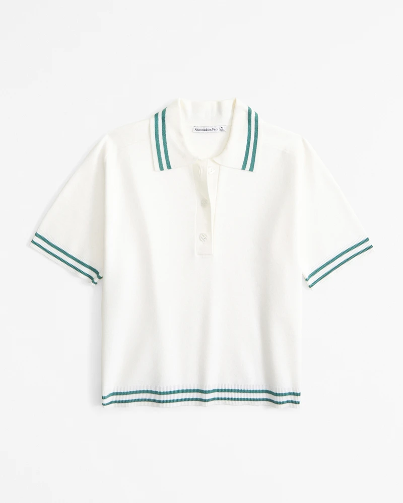 LuxeLoft Short-Sleeve Sweater Polo