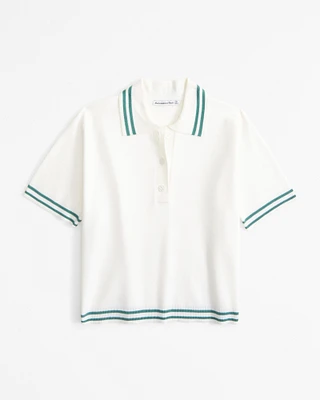 LuxeLoft Short-Sleeve Sweater Polo