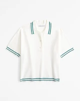 LuxeLoft Short-Sleeve Sweater Polo