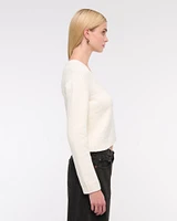 Textural Y-Neck Cardigan