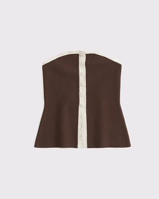 Ottoman Button-Front Tube Top