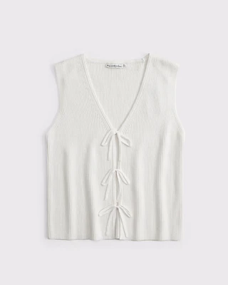 Tie-Front V-Neck Sweater Vest