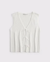 Tie-Front V-Neck Sweater Vest