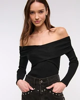 Wrapped Off-The-Shoulder Sweater
