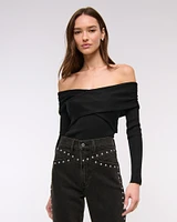 Wrapped Off-The-Shoulder Sweater