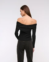 Wrapped Off-The-Shoulder Sweater
