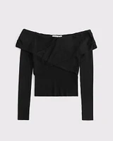 Wrapped Off-The-Shoulder Sweater