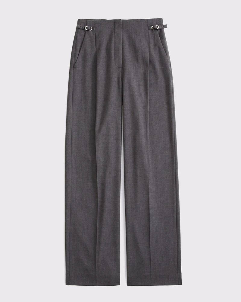 A&F Sloane Tailored Hardware Wide Leg Pant