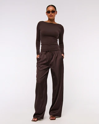 Satin Pull-On Pant