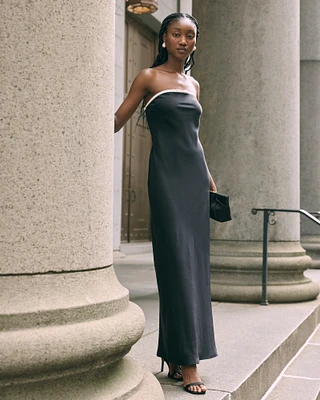 The A&F Julia Slip Strapless Bow Detail Maxi Dress