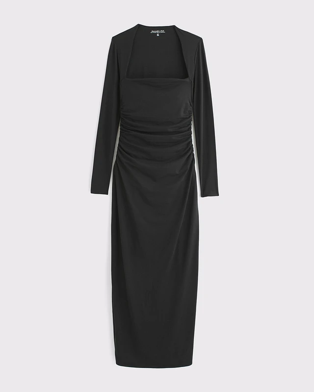 black stretchable dress Veronica Beard Charissa Stretch-Cotton Midi Dress | Black main image 0