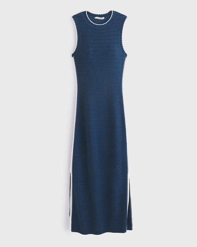abercrombie and fitch crochet dress Abercrombie & Fitch Crochet-Style Halter Maxi Dress