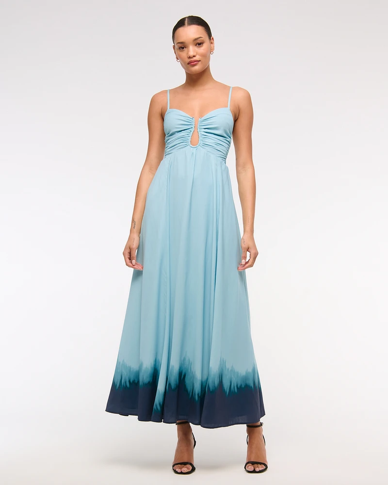 Hardware Fit & Flare Maxi Dress