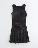 Bra-Free Ruched Knit Mini Dress