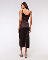 Sweetheart Satin Sculpt Midi Dress