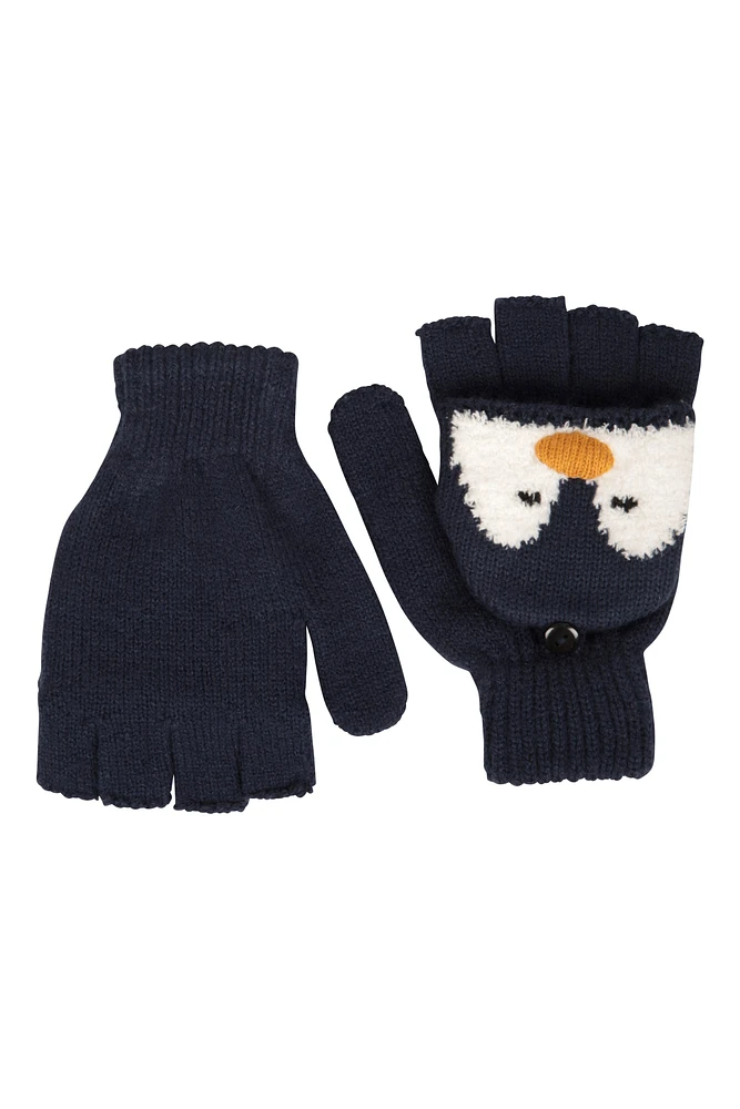 Penguin Knitted Kids Gloves