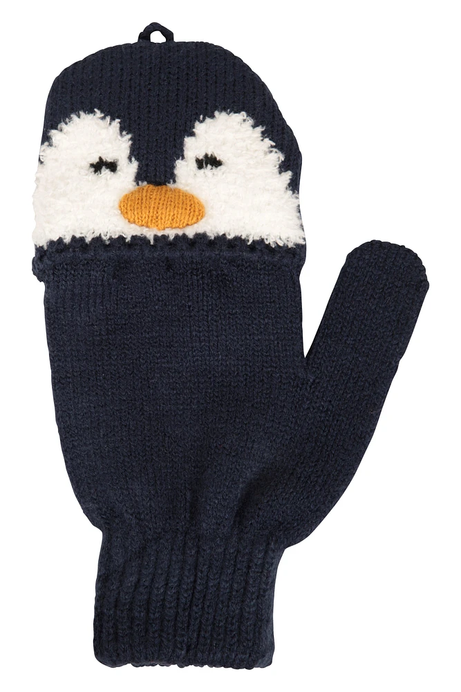 Penguin Knitted Kids Gloves