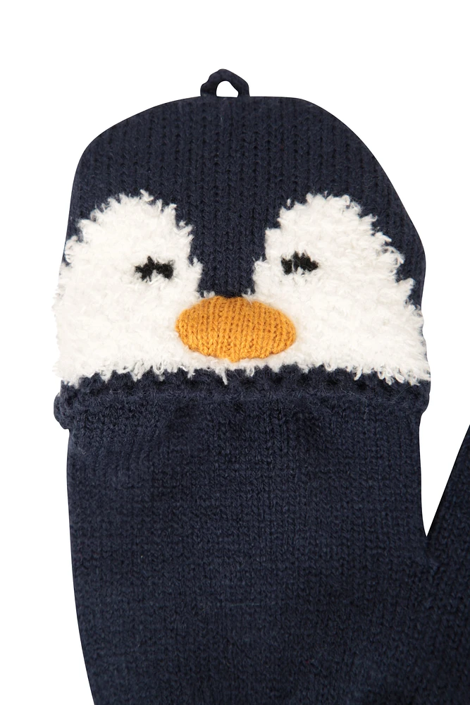 Penguin Knitted Kids Gloves