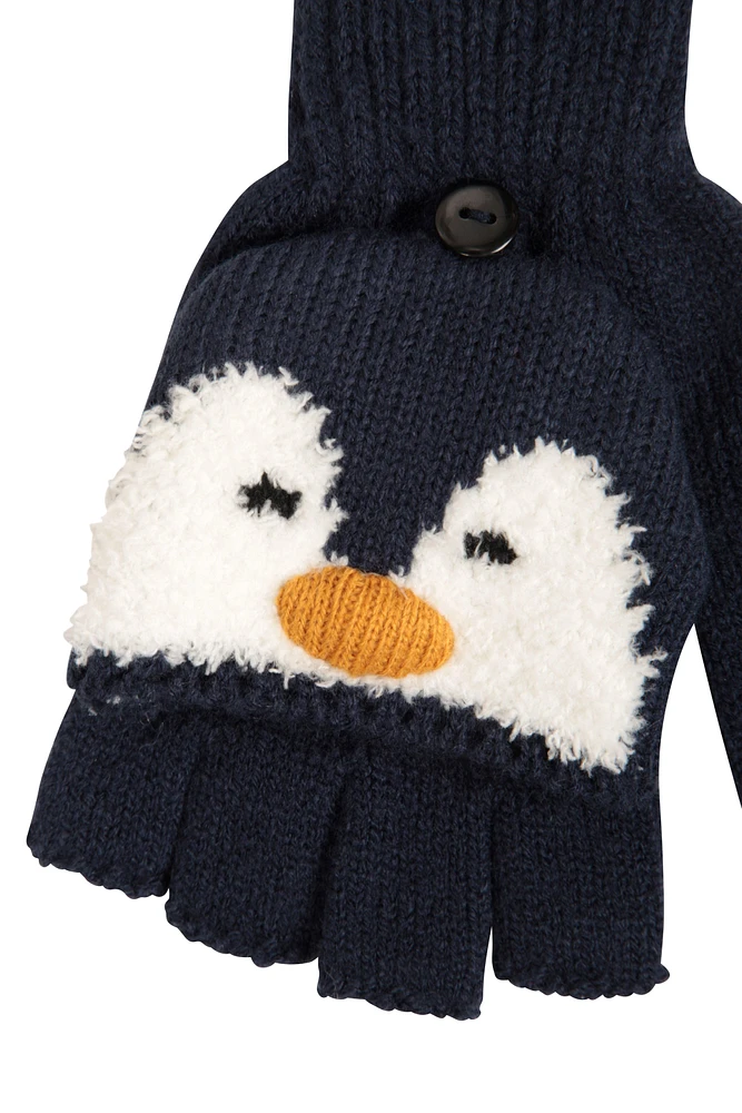 Penguin Knitted Kids Gloves