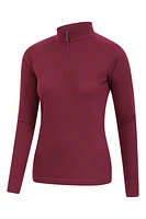 Talus Womens Long Sleeved Zip Neck Top