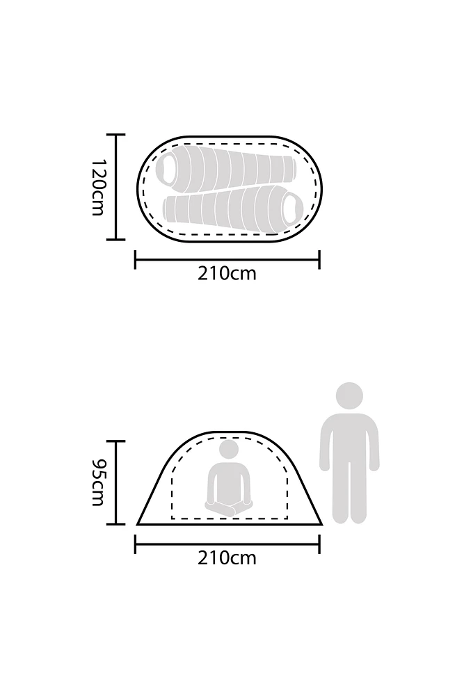 Pop-Up Single Skin 2 Man Tent