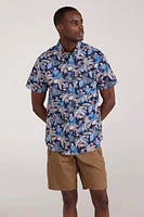 Tropical Printed Mens Short Sleeved Shirt