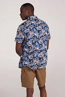 Tropical Printed Mens Short Sleeved Shirt