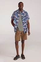 Tropical Printed Mens Short Sleeved Shirt