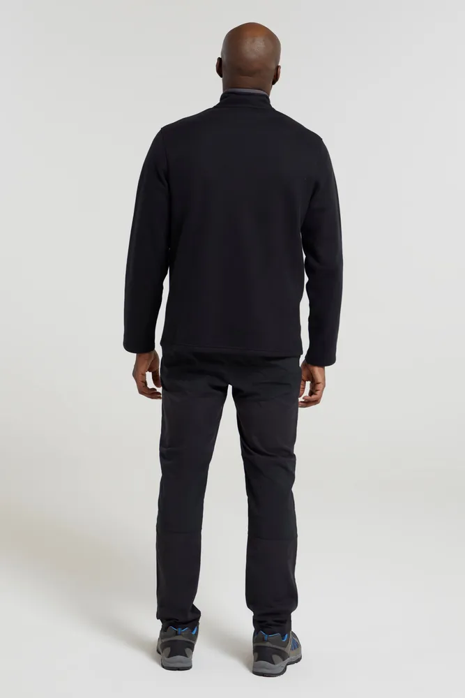 Beta Contrast Mens Zip-Neck Top