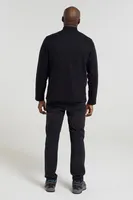 Beta Contrast Mens Zip-Neck Top