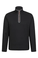 Beta Contrast Mens Zip-Neck Top