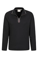 Beta Contrast Mens Zip-Neck Top