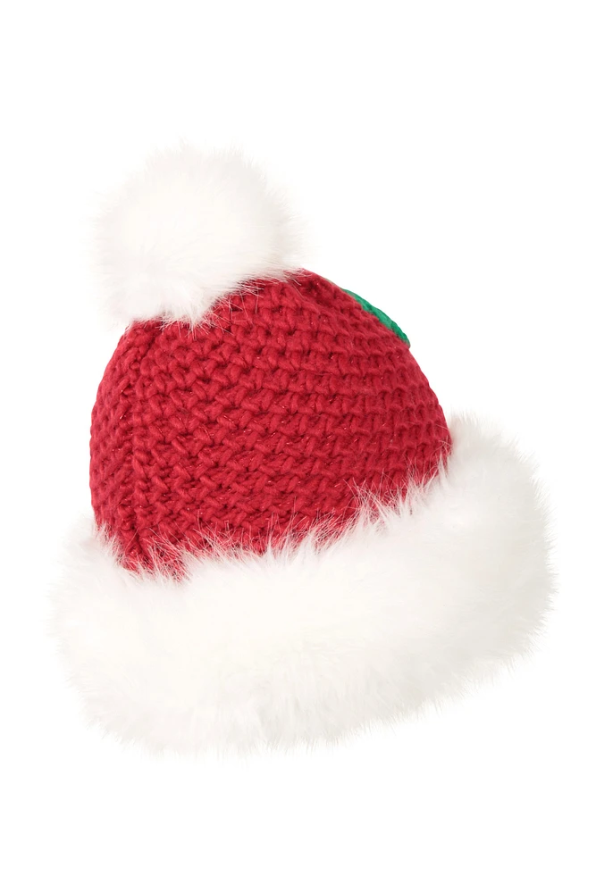 Mrs Claus Christmas Pom-Pom Beanie
