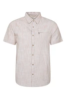 Coconut Slub Texture Mens Short-Sleeved Shirt
