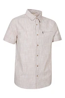 Coconut Slub Texture Mens Short-Sleeved Shirt