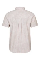 Coconut Slub Texture Mens Short-Sleeved Shirt