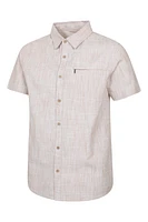 Coconut Slub Texture Mens Short-Sleeved Shirt