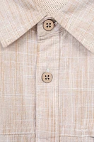 Coconut Slub Texture Mens Short-Sleeved Shirt