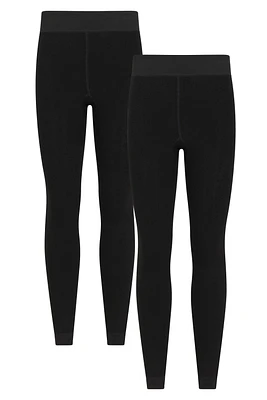 Womens Fluffy Fleece Lined Thermal Leggings Multipack