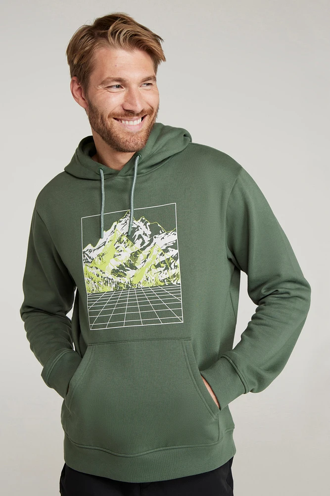 Mountain Grid Mens Hoodie