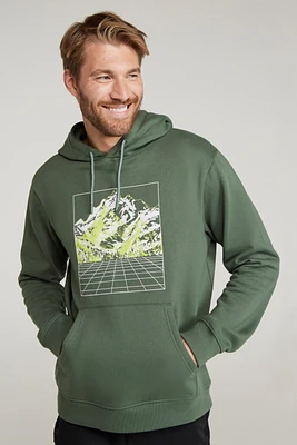 Mountain Grid Mens Hoodie