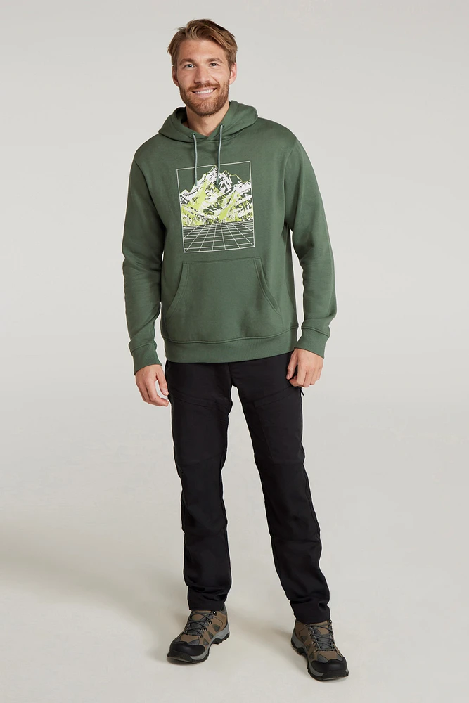 Mountain Grid Mens Hoodie