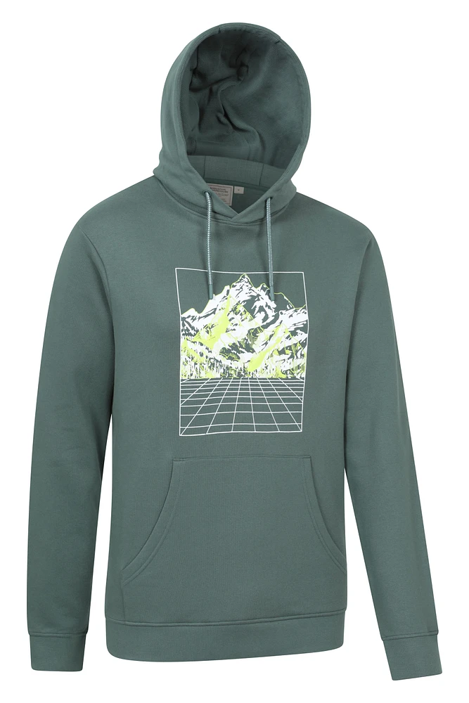 Mountain Grid Mens Hoodie