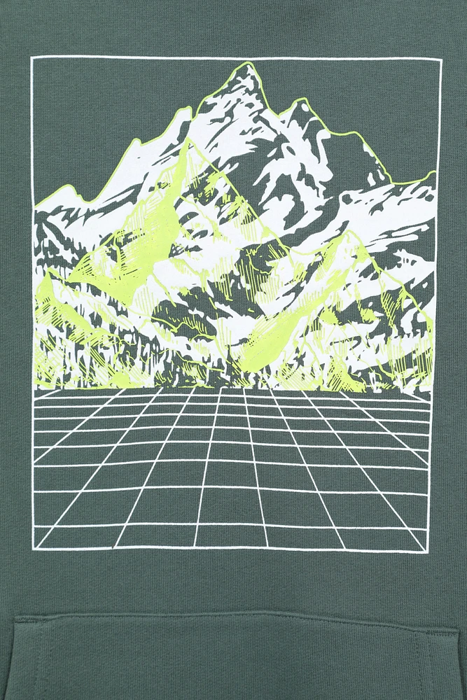 Mountain Grid Mens Hoodie