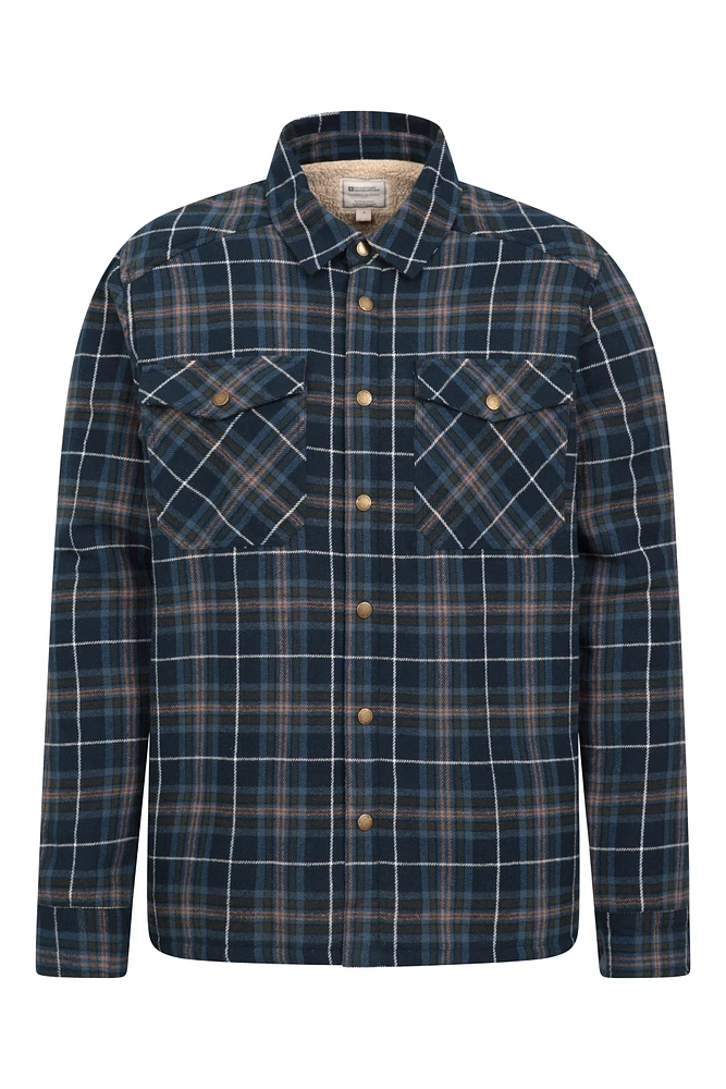 Pinn Mens Sherpa Lined Flannel Shirt