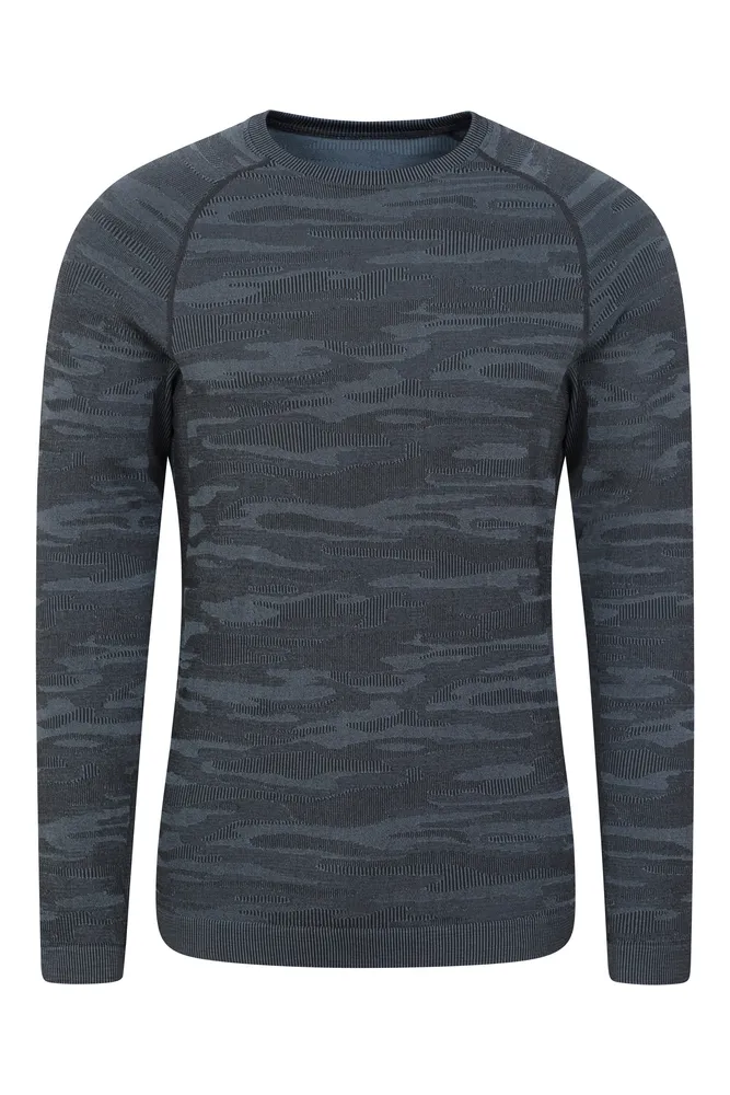 Alpine Camo Mens Seamless Base Layer Top