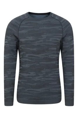 Alpine Camo Mens Seamless Base Layer Top