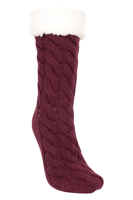 Sherpa Womens Long Slipper Socks
