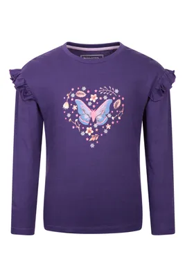 Glitter Midnight Moth Kids Long Sleeve Top